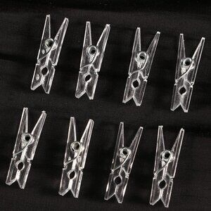 Mini Clear Plastic Decorative Clothespins - Set of 50